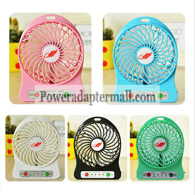 F95B Portable Mini USB Fan Rechargeable Battery Operated w/ LED